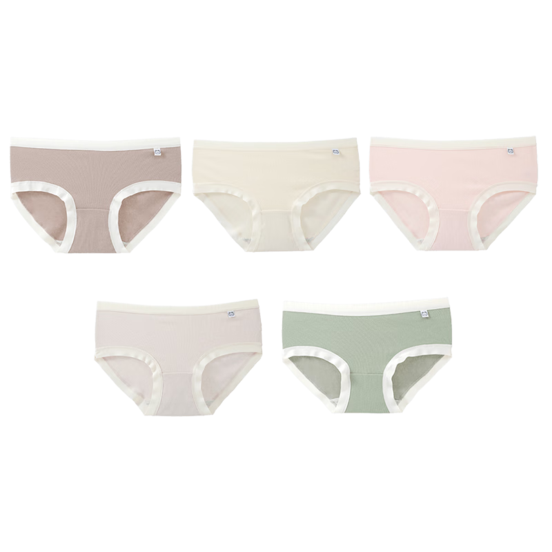 六月玫瑰 内裤女舒适柔棉健康透气女士内裤小清新高弹纯棉裆5条装 组合一 5条 L
