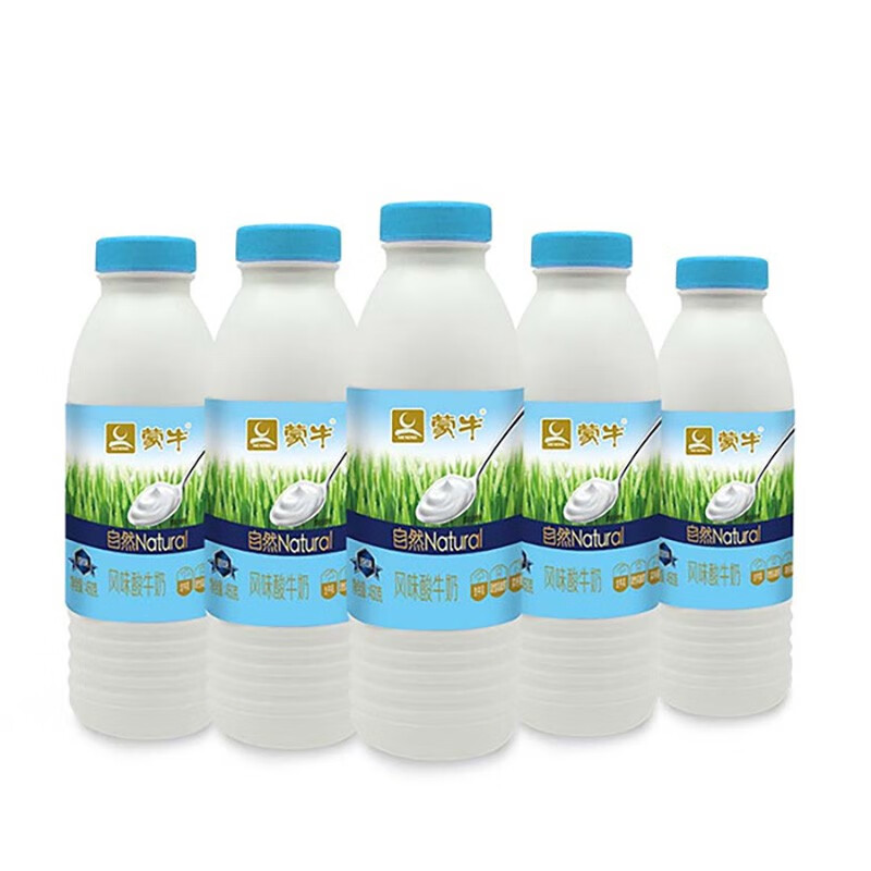 蒙牛风味酸牛奶450g原味 红枣酸奶 生牛乳 桶酸瓶装酸奶 原味8瓶(泡沫