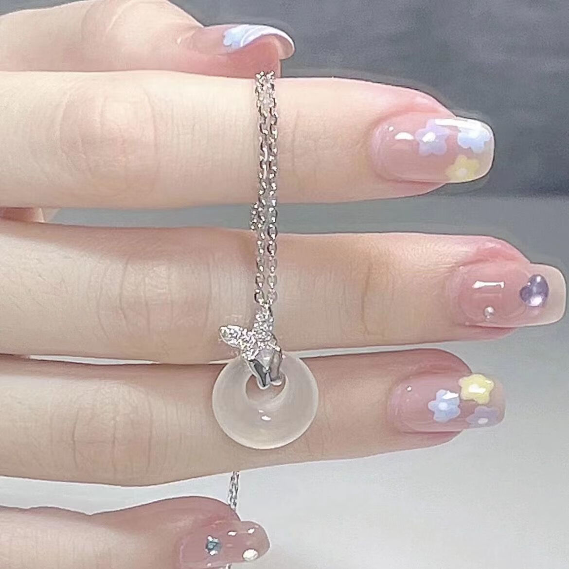 蝶恋平安扣项链女23年轻奢潮小众设计高级感新中式送闺蜜女友项链 蝴蝶平安扣项链