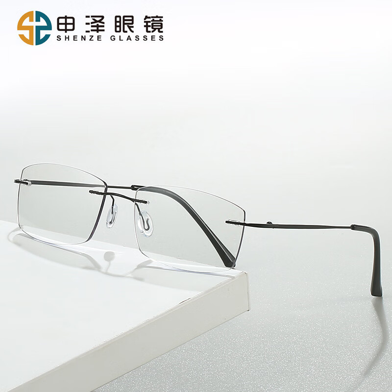 波斯豹(bosibao)轻防蓝光变色无框眼镜鼻托男金属复古古风眼镜鼻托框