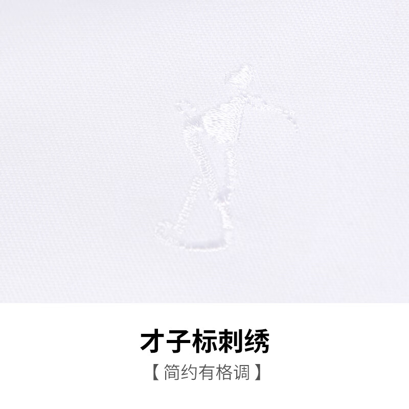 才子（TRIES）莫代尔长袖衬衫春秋款男士正衬休闲轻商务衬衣纯色职业装透气 白色 2XL 41(175/96A)