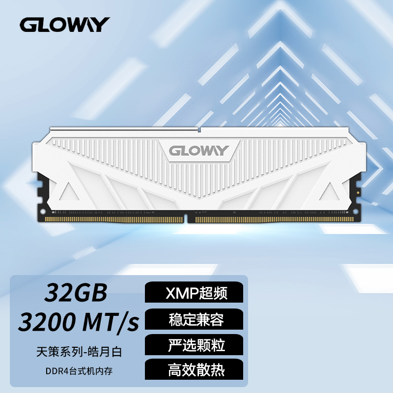 光威（Gloway）32G DDR4 3200 台式机内存 天策系列-皓月白