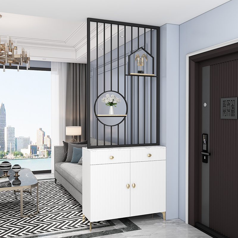 猎卡威  挡卫间隔断柜 北欧轻奢简约现代金属隔断屏风客厅 入户玄关卫