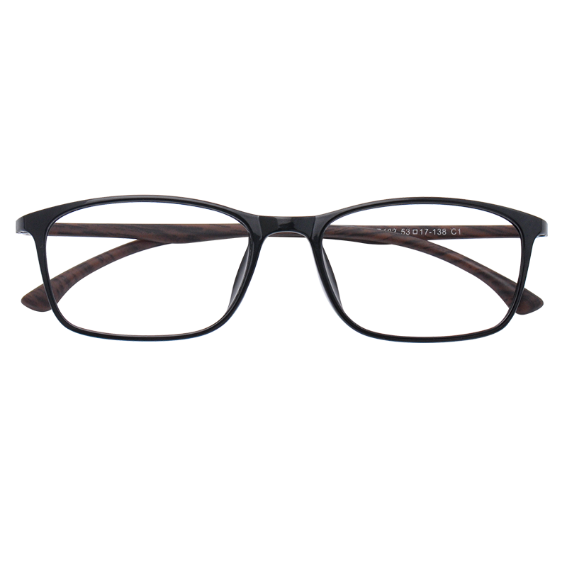 潮库 商务近视眼镜男女款 防蓝光辐射电脑手机护目镜超轻框架 砂黑色-182 配1.61防蓝光镜片（0-800度）