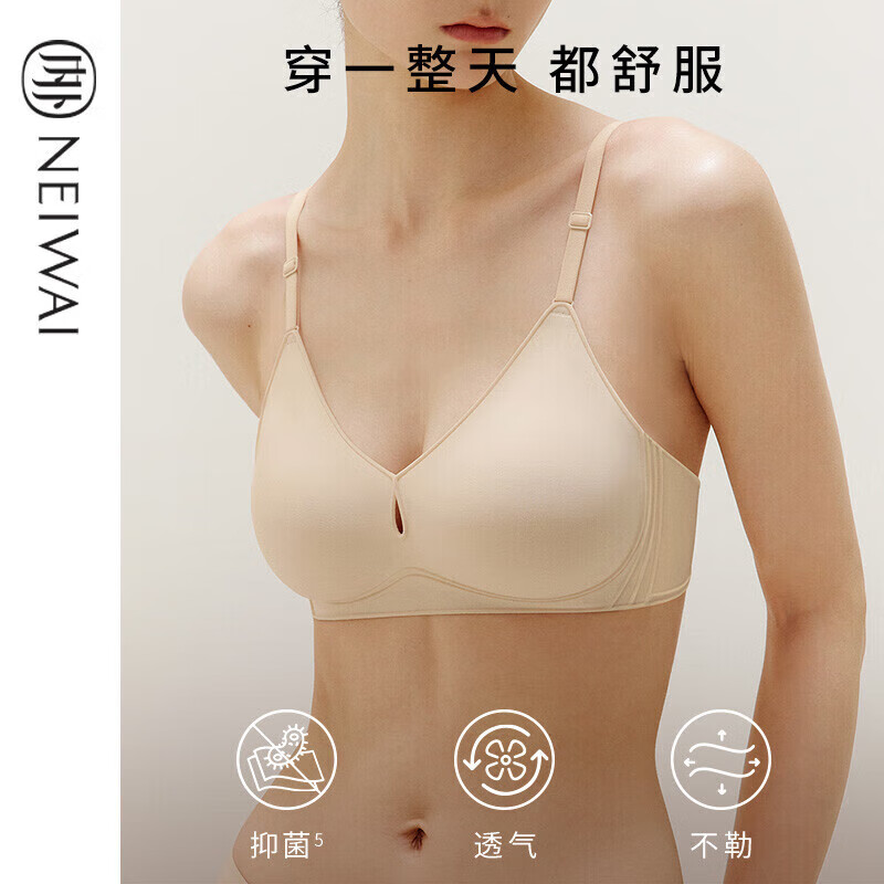 NEIWAI内外系列3D微笑软支撑云朵文胸价格走势,无钢圈内衣女无痕提托不跑杯胸罩抑菌透气舒适淡粉肤-3/4杯(A-C杯)M