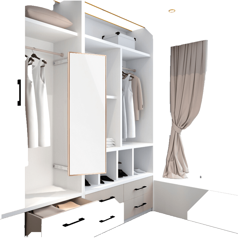 衣柜试衣镜推拉镜子旋转伸缩全身镜衣柜内置隐藏式全身镜 防爆全面屏【玫瑰金100*35cm】三节导轨