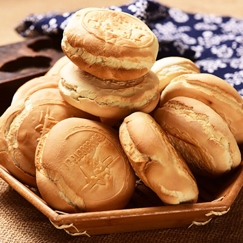 虎钢馋山东特产潍坊杠子头火烧手工硬面烩火烧白面馒头 老潍县杠子头