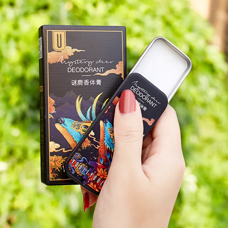 谜鹿固体香膏清新持久留香男女便携香体膏无酒精固体香水 银色山泉
