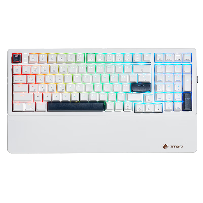 黑峡谷（Hyeku）E2/E4Pro有线无线蓝牙三模机械键盘吃鸡三角洲行动游戏客制化热插拔Gasket结构PBT键帽 E4Pro星光白黑莓冰淇淋轴【99键】
