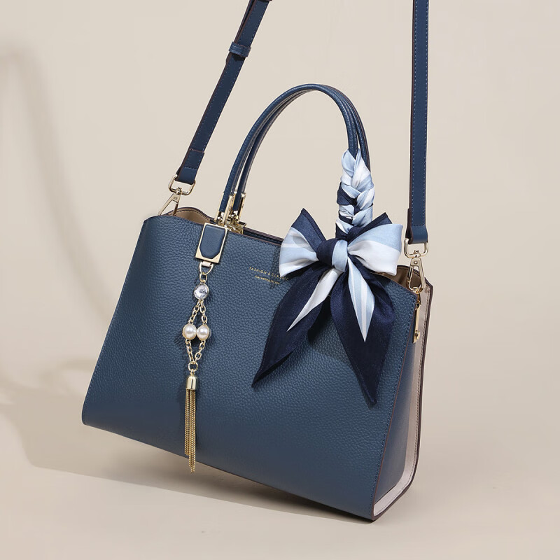 纪诗哲(GIEVSZHE)包包女包新款轻奢女士单肩斜挎手提包情人节生日礼物送老婆 蓝色