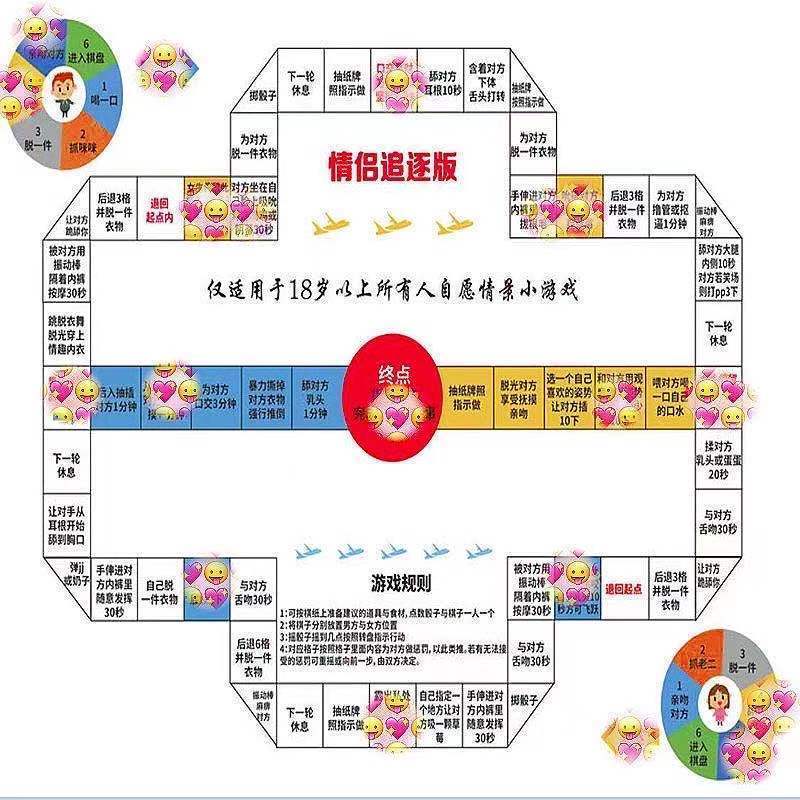 情趣飞行棋 情侣游戏飞行棋盘真人恋爱大富翁前戏惩罚玩具促进感情