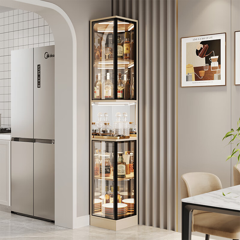 琛玥转角酒柜拐角三角柜转角柜墙角柜新款玻璃酒柜客厅靠墙展示柜家用