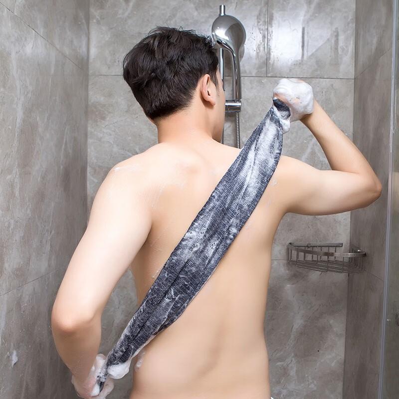 日本进口男士洗澡巾强力摩擦感搓背神器去角质长条搓澡巾男 QYK-056泡立刺120CM