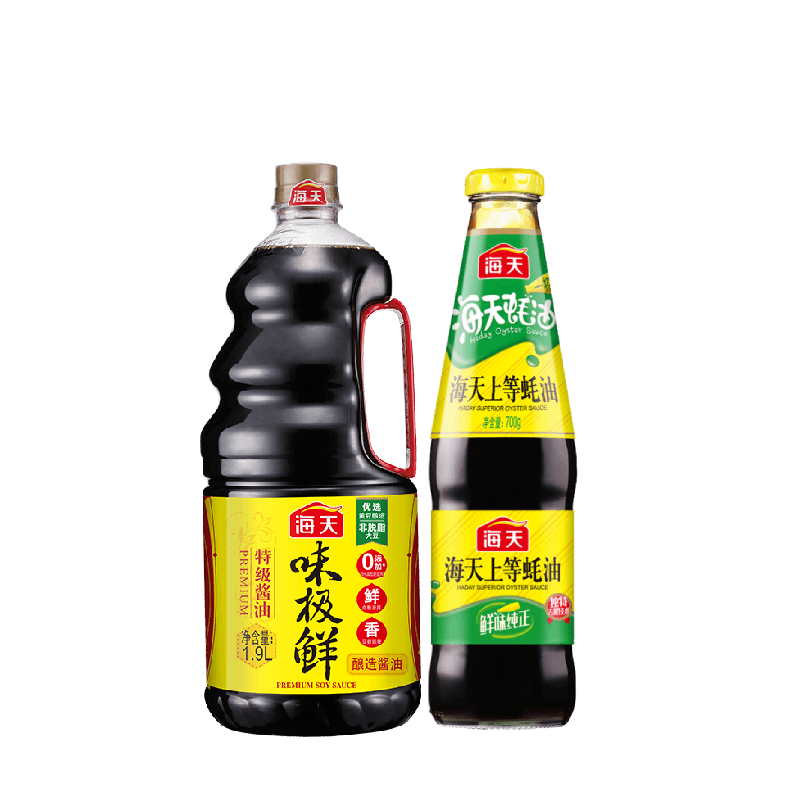 海天 酱油蚝油组合装 1.9L+700g（味极鲜 特级酱油1.9L+上等蚝油700g）