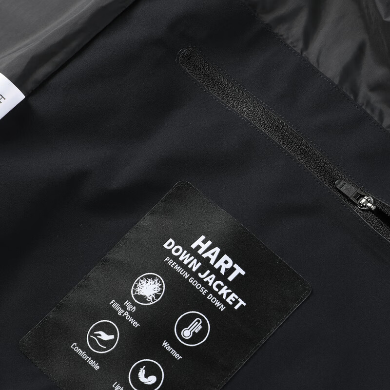 哈特马克斯防风防水Dermizax挺括耐磨弹力保暖短款羽绒服 耀岩黑 L 175/96A