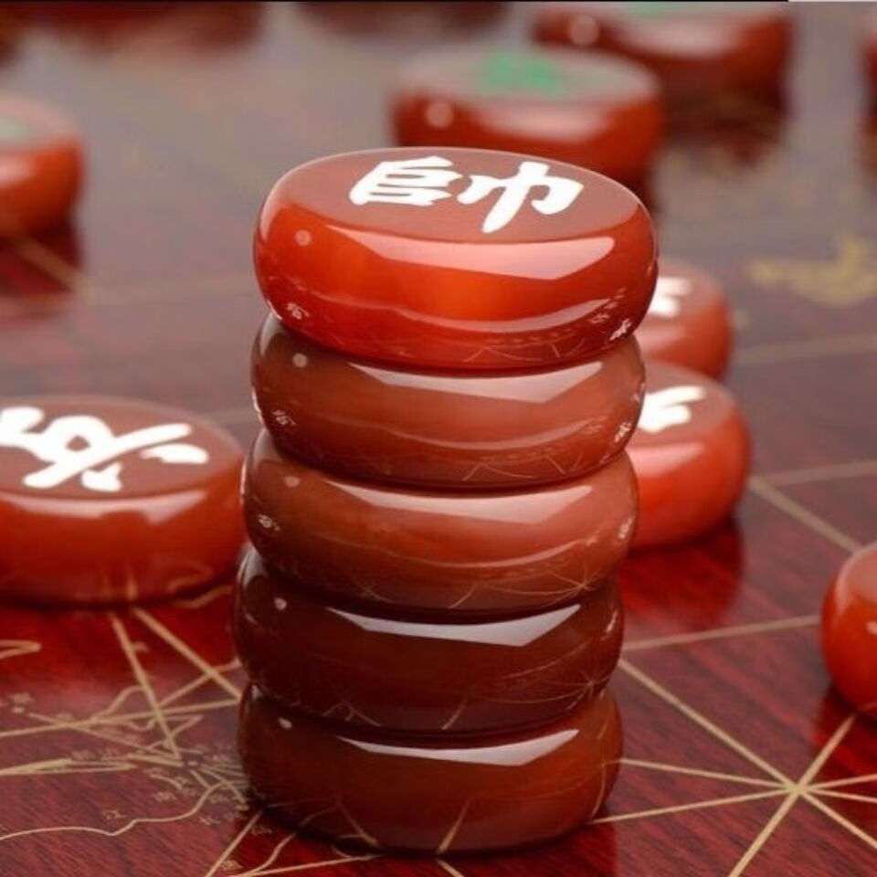 狮奥利兴围棋棋盘实木圆角棋魂套装中国象棋天然玉石红玉髓玛瑙礼品
