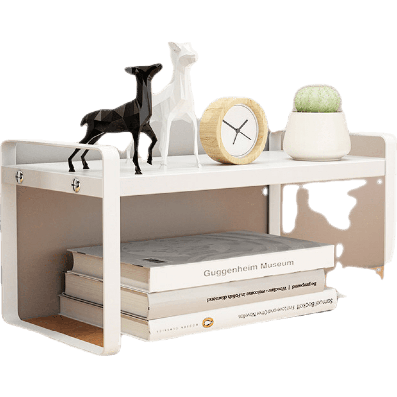 杜裕惟(DUYUWEI) 书桌上的书架桌面书架置物架办公桌文件收纳宿舍床头飘窗台书桌上多层整理架子 单层珍珠白-白架30cm