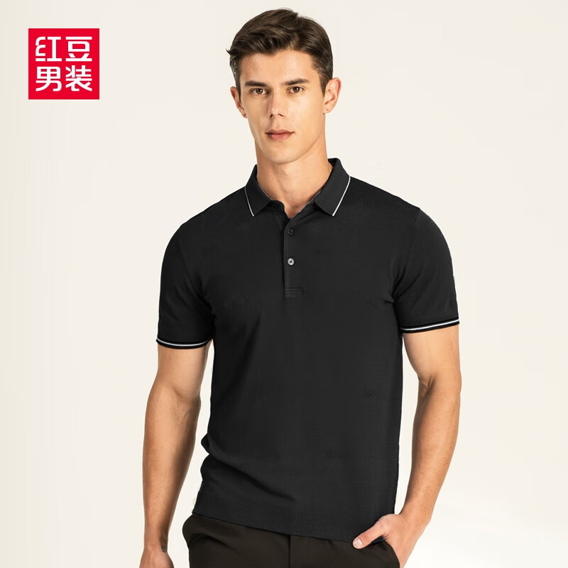 红豆男装t恤短袖polo夏新款翻领休闲半袖上衣宽松t恤男旗舰官方店