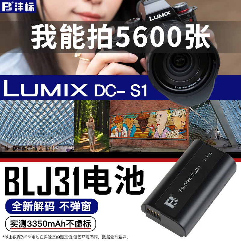 沣标（FB）松下DMW-BLJ31电池LUMIX S1/S1R相机DMW-BLJ31GK全画幅电池 DC- S1 S1R S1H单反Panasonic备用配件 【标准款 3200mAh】单块装