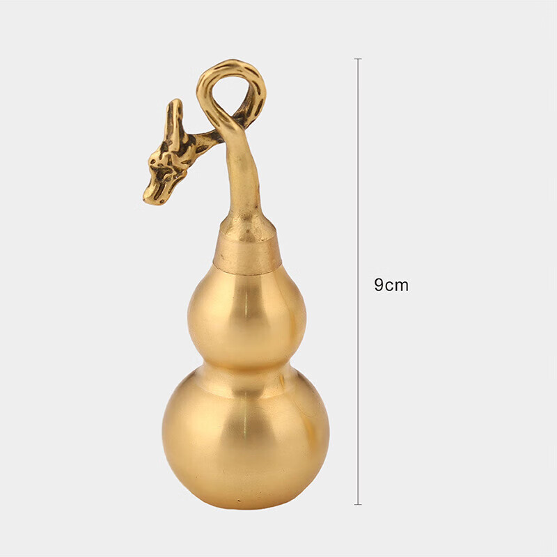 doclins黄铜压铸中式铜葫芦创意麒麟铜葫芦家居铜器摆件龙头葫芦 龙头