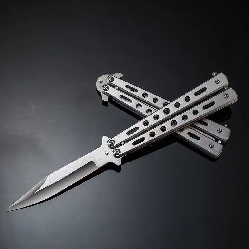 莫肖尔蝴蝶甩手刀 csgo蝴蝶刀谢霆锋款全钢练习刀游戏刀折叠刀不开刃