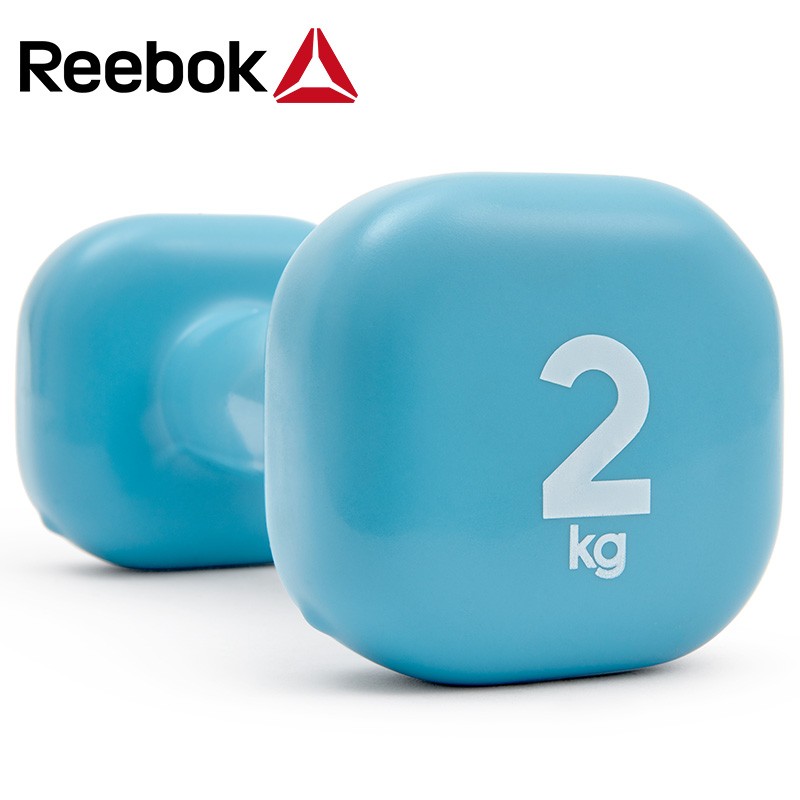锐步(Reebok) 哑铃 健身运动训练器材家用女士浸塑包胶小哑铃 RAWT-11152 蓝色-2kg/只