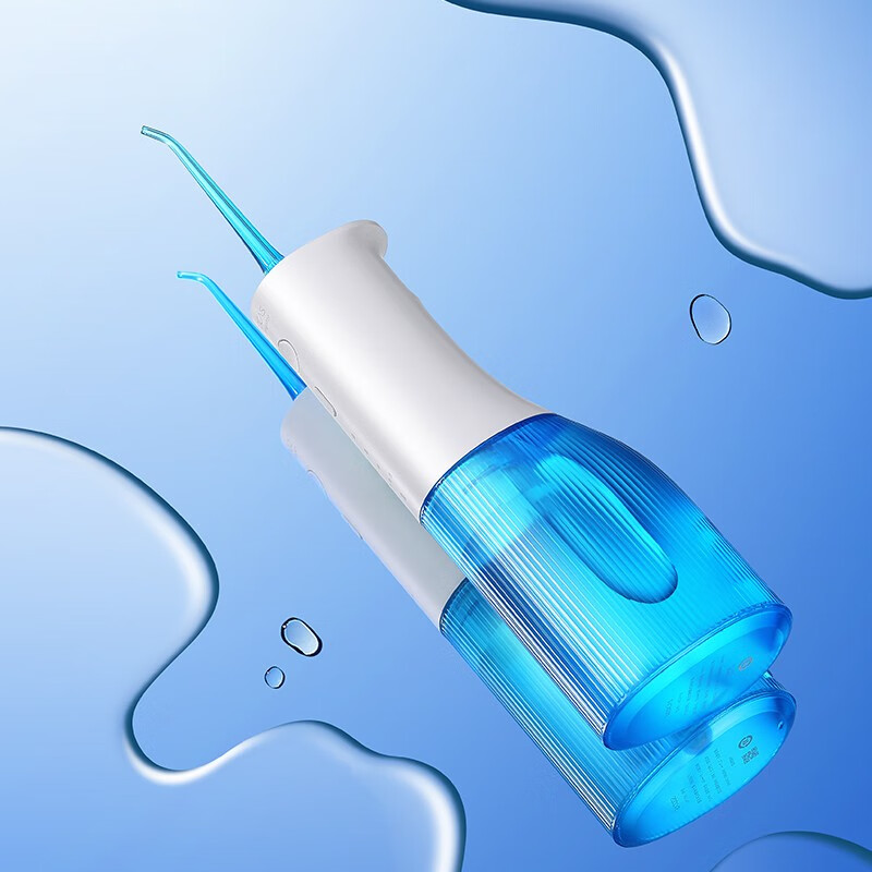 【元旦新年礼物】素士W3Pro冲牙器水牙线洗牙器洁牙器口腔清洁 全身水洗便携 配4个喷嘴 W3 pro蓝 冲牙器（内含4个喷嘴及收纳盒）