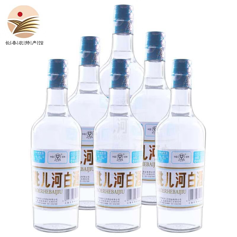 洮儿河白酒光瓶白标 48度浓香 东北特产自饮小酒口粮酒 48度 450ml 6