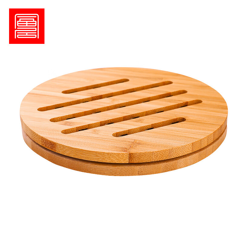 富居楠竹隔热垫砂锅垫餐桌垫竹垫盘垫家用防烫垫 圆 方2只装 【楠竹