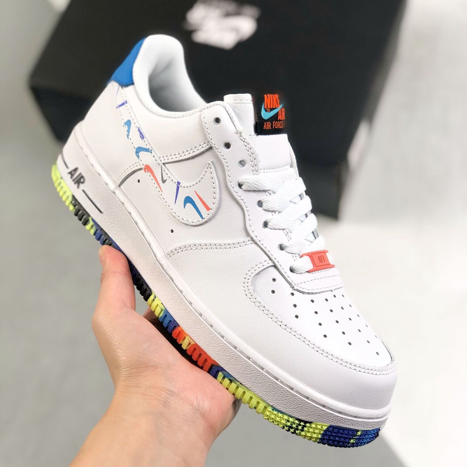 纯原空军一号男女 1 26apos;07 lxx lt 棕粉断勾 低帮板鞋nike 奶油
