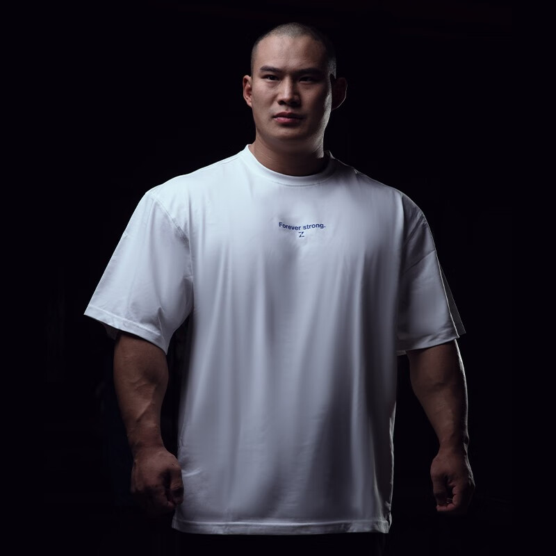 ZERO TO HERO健身服运动T恤短袖宽松撸铁肌肉型上衣服装男5552 白色 L