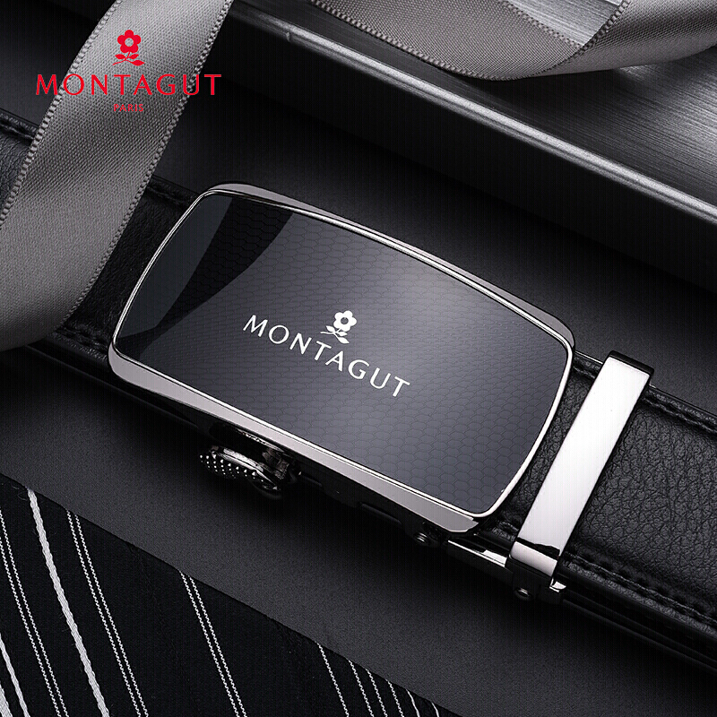 梦特娇男士皮带牛皮自动扣外穿裤带商务休闲韩版中青年男式加长腰带