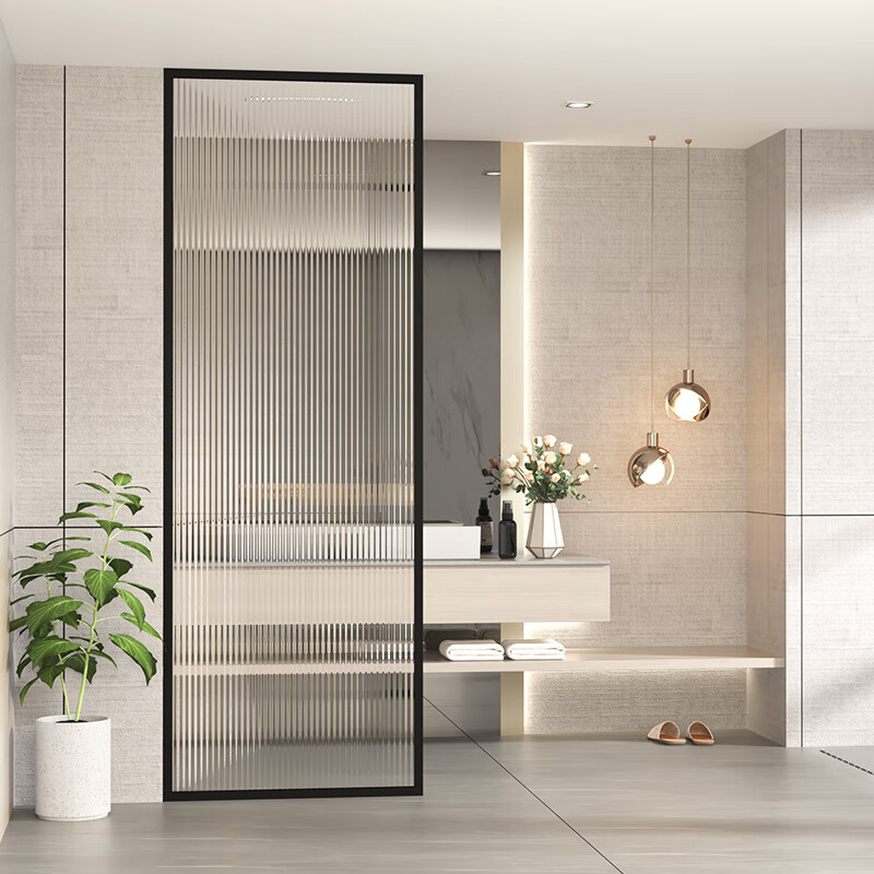 玄关屏风 客厅玄关 卫生间长虹玻璃隔断透明不锈钢屏风隔断现代简约