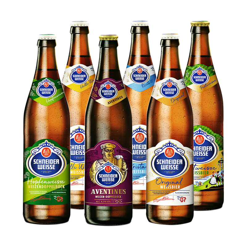 百亿补贴：Schenider Weisse 施纳德 德国进口啤酒 500mL*6瓶 多口味随机组合