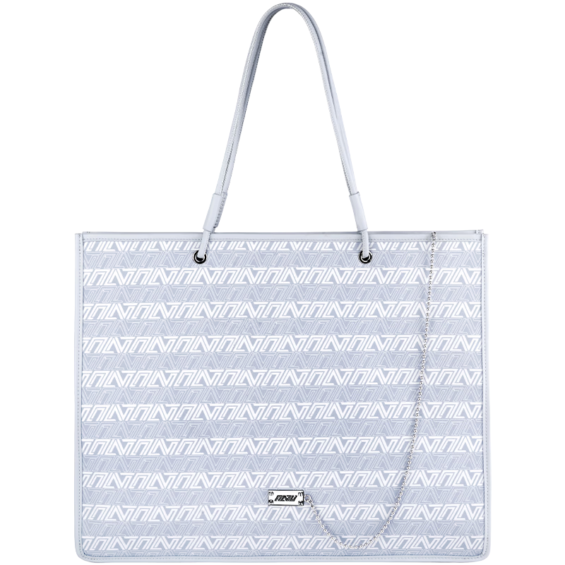 OMTO鏈條托特包女大容量拉鏈包包女上班族通勤大包單肩包新年禮物包包 灰色(中號(hào))