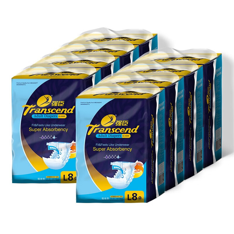 奇酷强臣纸尿裤l码8片大号老年人尿不湿男女卧床失禁病人经济装 6包*8