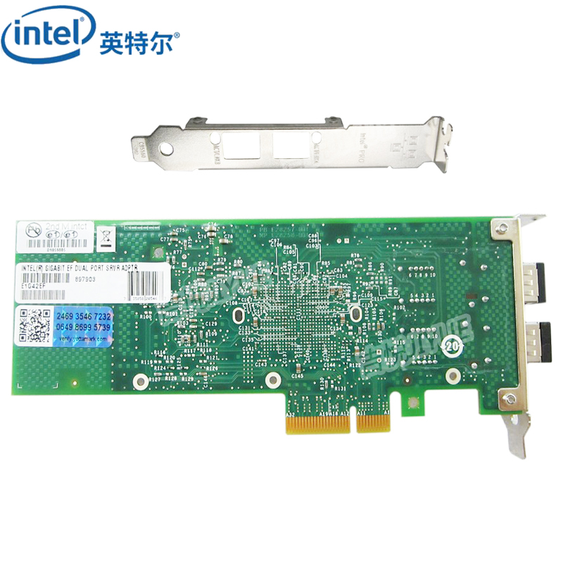 英特尔（Intel） 千兆网卡E1G42EF双口LC多模服务器适配器PCIeX4原装行货 E1G42EF