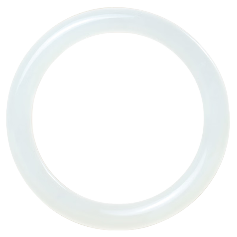 九帛 和田玉手鐲羊脂玉白玉鐲子女款平安鐲玉石手鐲圓條 圈徑58-60mm