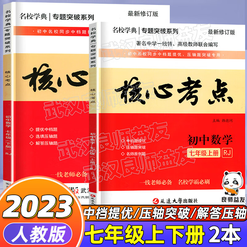 2023名校学典核心考点七八九年级上下册数学人教版初123名校月考期中期末冲刺满分卷压轴卷武汉名校学霸必刷 核心考点七年级【上册+下册】【纸质答案】 初中通用