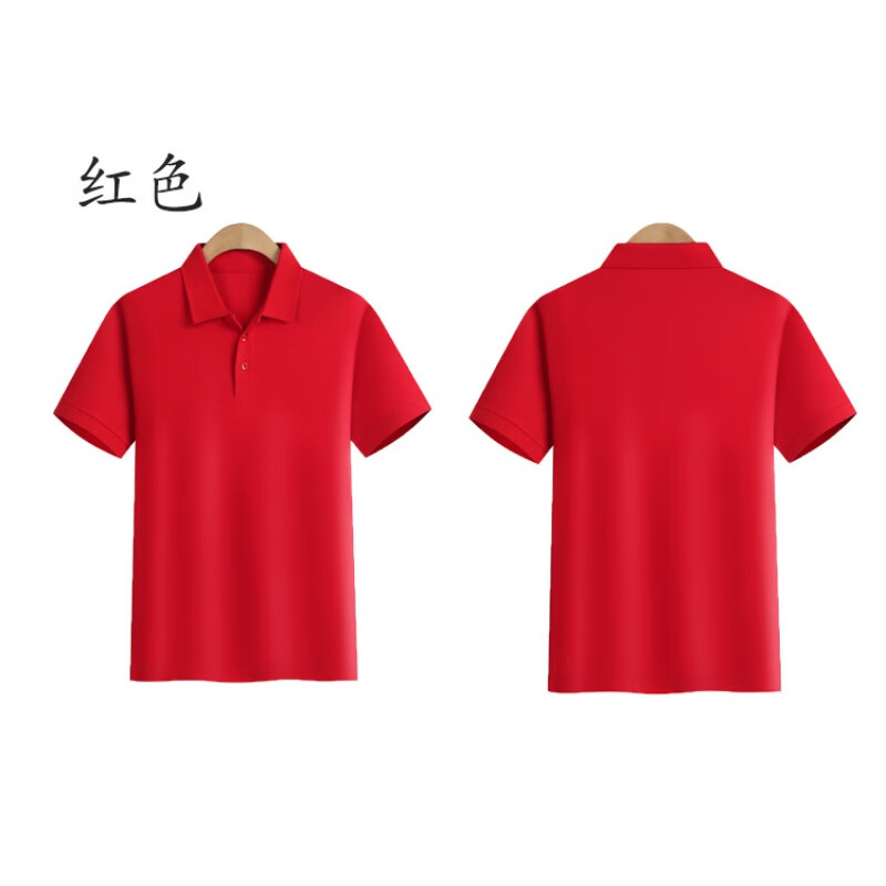 领纯棉女士t恤中年妇女士妈妈翻领棉短袖半袖polo衫有领子t恤运 红色