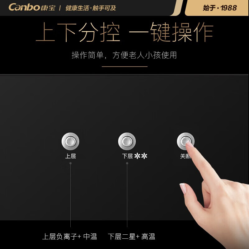 康宝 Canbo 消毒柜 家用 小型 立式厨房餐具碗筷茶杯台式消毒碗柜 奶瓶婴儿负离子XDZ70-G19