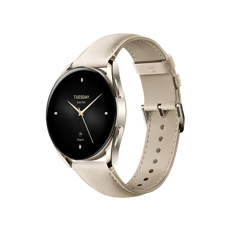 Xiaomi 小米 Watch S2 智能手表 42mm 浅金色不锈钢表壳 浅杏色真皮表带（北斗、GPS、血氧）
