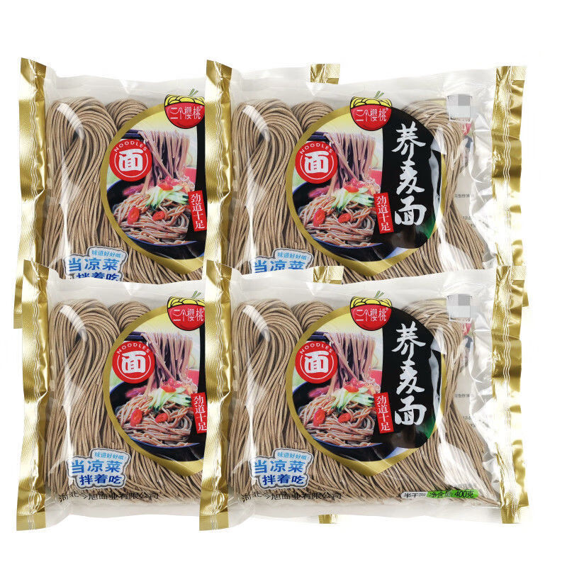 三个樱桃三个樱桃荞麦面400g*6 待煮凉拌半干湿面条 美味健身 低脂肪荞麦面400g*6袋