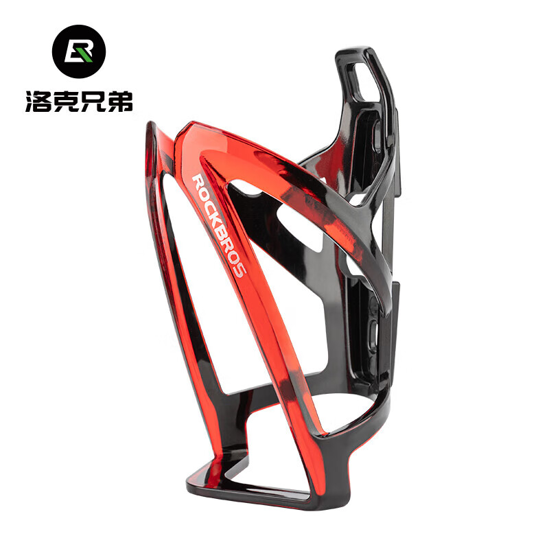 洛克兄弟自行车水壶架炫彩山地车公路车水杯架骑行支架装备配件 黑红 