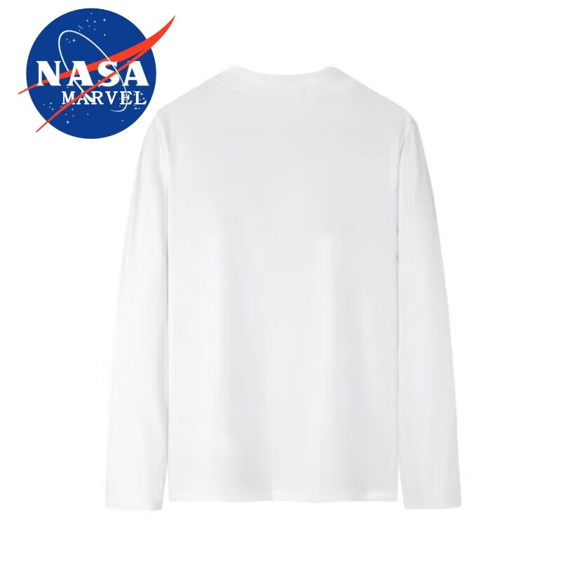 NASA MARVELT恤男夏季百搭纯色宽松休闲上衣服饰 白色 1-1