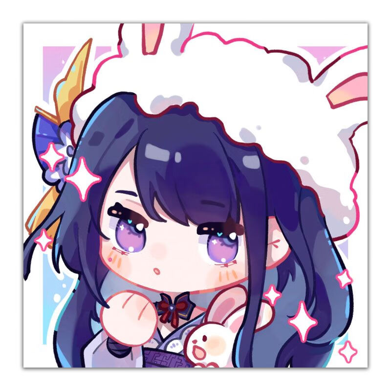 画带框魈q版卡通人物胡桃手工钻石贴画小幅散兵diy钻石绣 雷电将军01