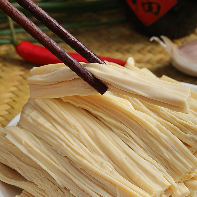 禾澹 宽条腐竹福建工艺黄豆豆腐皮豆制品凉拌素肉美食260g/2袋 260g*2