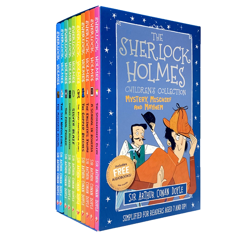 福尔摩斯探案第二季 10册盒装 英文原版小说 The SHERLOCK HOLMES  第二部学生课外阅读提升桥梁书章节书 神探夏洛克 柯南道尔