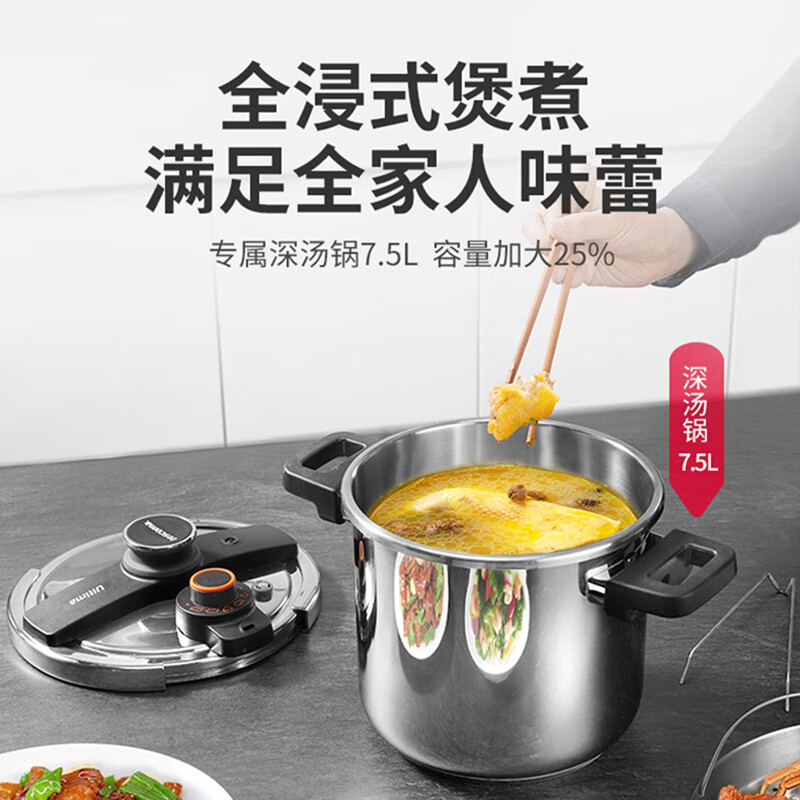 tescoma捷克进口 压力锅家用18-10不锈钢低分贝105kpa高压锅燃气电炉通用 高压锅(702767) 22cm 7.5L