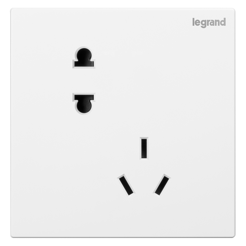 罗格朗（LEGRAND）开关插座面板 仕典系列玉兰白色86型暗装墙壁电源五孔插座套餐 错位五孔插座（斜） 14.75元